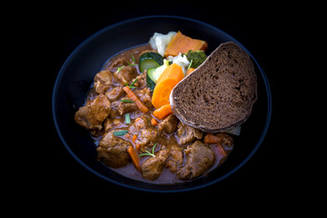 beef casserole in the bowl