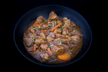 beef casserole in the bowl
