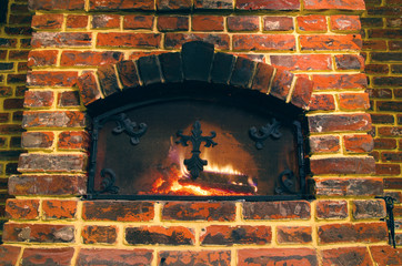 stone fireplace