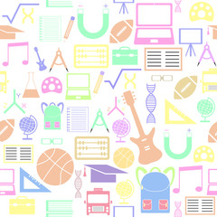 education seamless pattern background icon.