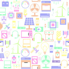 electric seamless pattern background icon.