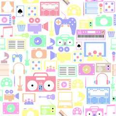 entertainment seamless pattern background icon.