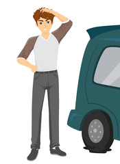 Teen Guy Basic Tire Replacement Illustration