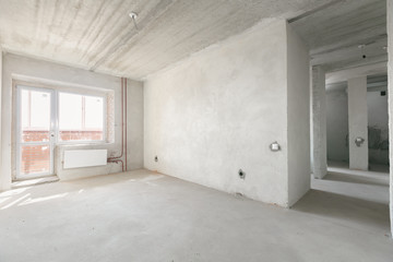 interior of the apartment without decoration