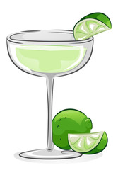 Gimlet Cocktail Illustration