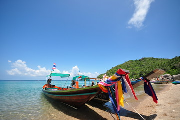 Long tail boat for travelling between nearby island at Kon Tao