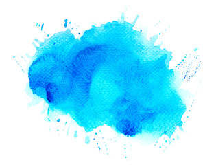 abstract watercolor background.splash color blue on paper.