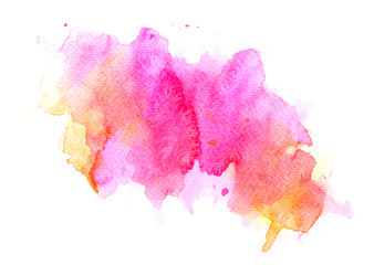 abstract watercolor background.splash color pink on paper.