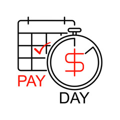 Pay Day concept. Outline thin line flat illustration. 