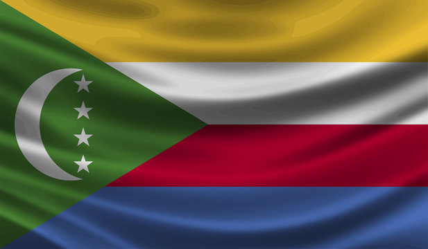 Comoros wave flag vector illustration