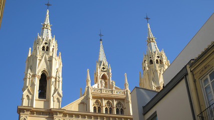 Fototapeta na wymiar Spires of Malaga Sacred Heart church