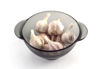 Chapel in a black transparent plate on a white background