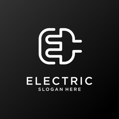 e line art electric logo