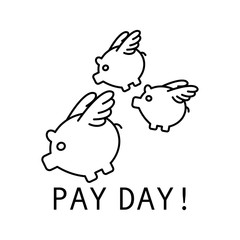 Obraz na płótnie Canvas Pay Day concept. Outline thin line flat illustration. 