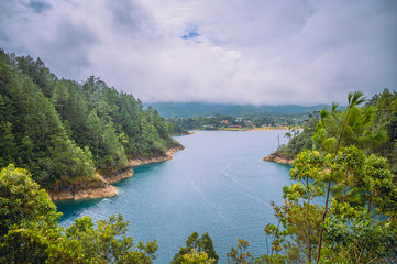 Obraz na płótnie Canvas Beautiful view of the amazing Montebello turquoise lakes in Chiapas, Mexico 