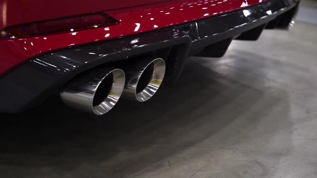 Sport red car. Automobile tuning. Luxury coupe