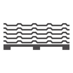 Roofing Sheet Iron  on a pallet icon in flat style.Vector illustration.