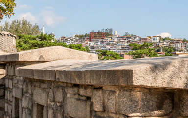 Fototapeta premium City wall and surroundings at Seoul, Korea