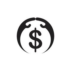 money hand care symbol logo vector