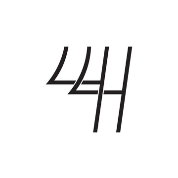 number 44 four linked overlapping line design vector