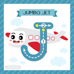 Letter J uppercase tracing. Jumbo Jet