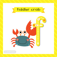 Letter F lowercase tracing. Fiddler Crab