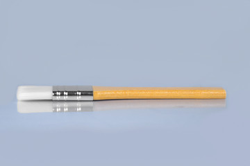 Paint brush on gray background, front view