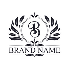 Vintage ornamental B logo design. Luxurious & elegant alphabet B letter logo design template.