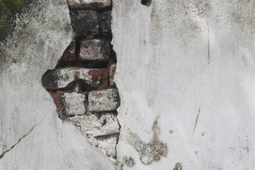 old wall with hole