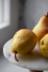 Pears Still life on marble background