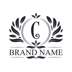 Vintage ornamental C logo design. Luxurious & elegant alphabet C letter logo design template.