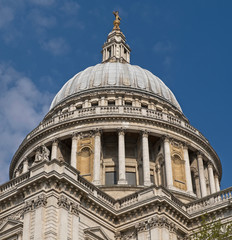 Dome of famous St. Paul Cathedral in London, UK