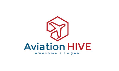 Aviation hive logo template