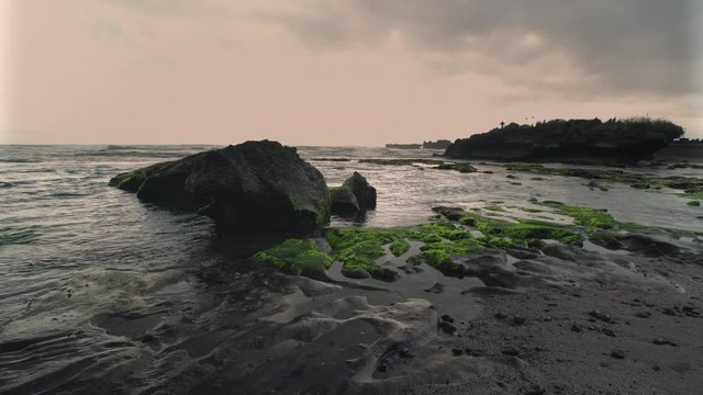4K video ocean coast nature at the dask time
