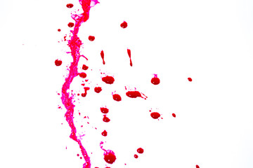 Fototapeta na wymiar red paint splash isolated on white background