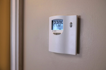 Air conditioning control system device on wall indoors