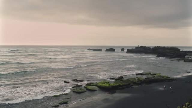 4K video ocean coast nature at the dask time