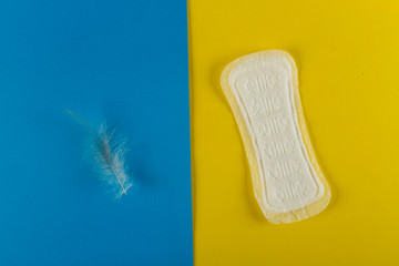 Woman's pad with feather