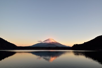 精進湖から富士山