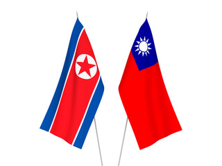 Taiwan and North Korea flags