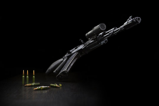 Kalashnikov assault rifle ax 74 with a 5.45 cartridge