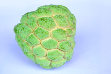Custard Apple or Sugar Apple on white background.