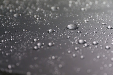 Waterdrops on silver sureface
