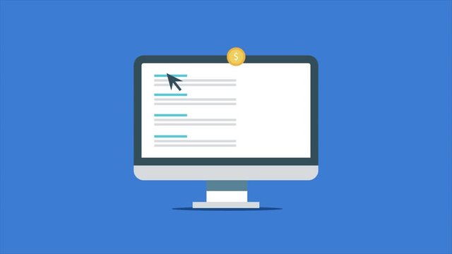 Search engine marketing, ppc advertising, traffic growth concept. 2d animation, video clip.