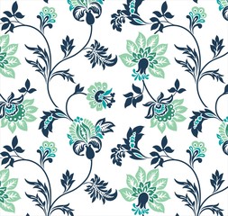 Colorful wedding card design, paisley floral pattern , India	