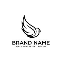 Obraz premium bird design logo vector white background template