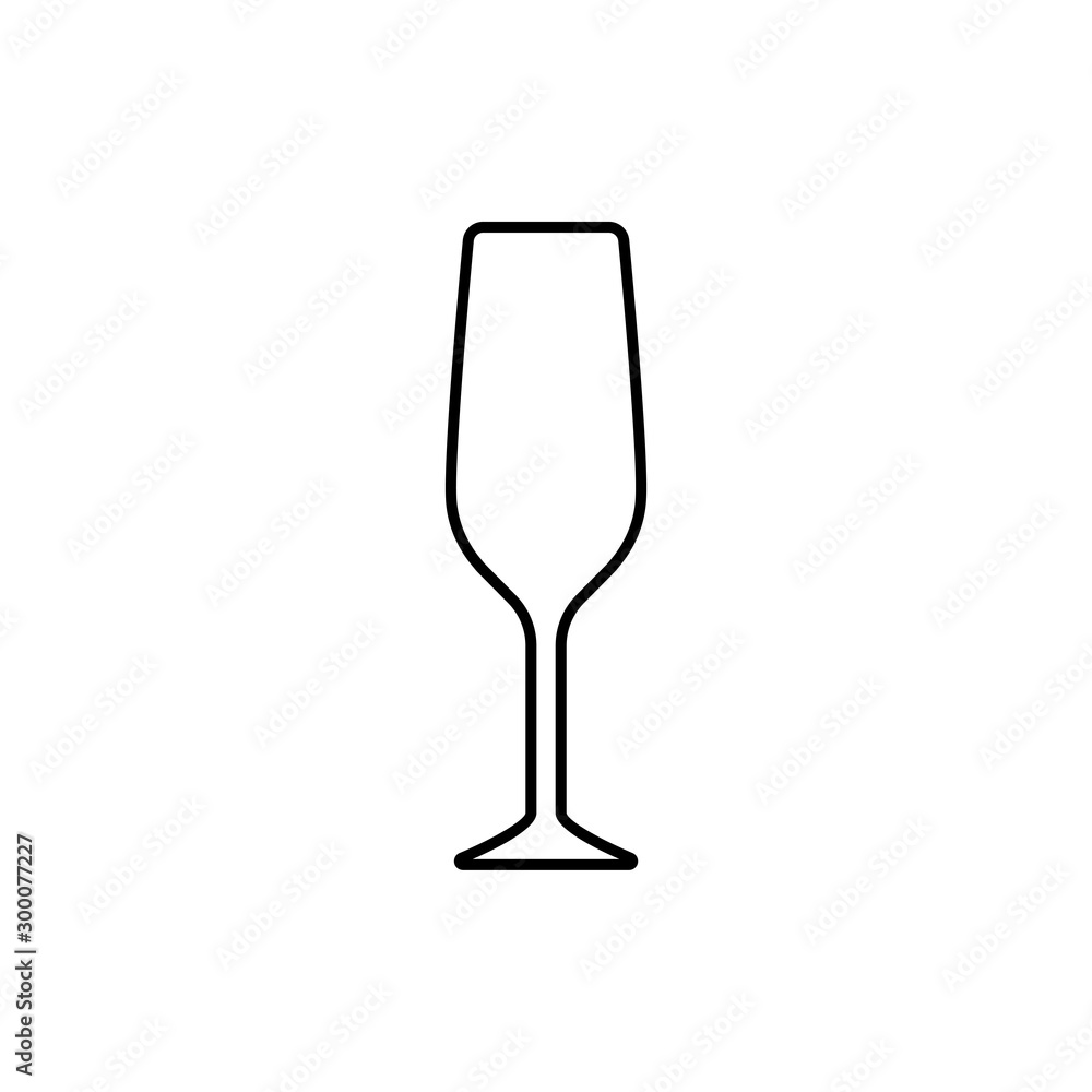 Poster a glass of champagne icon. element for mobile concept and web apps. thin line icon for website desig