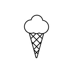 Ice cream line icon. Single high quality symbol of fast food for web design or mobile app. Thin line signs of ice cream for design logo, visit card, etc. Outline pictogram of ice cream.