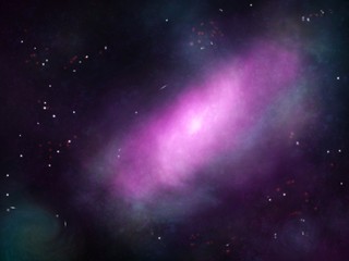 Purple galaxy and nebula on space with star