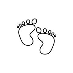 foot print icon in a flat design in black color. Vector illustration eps10